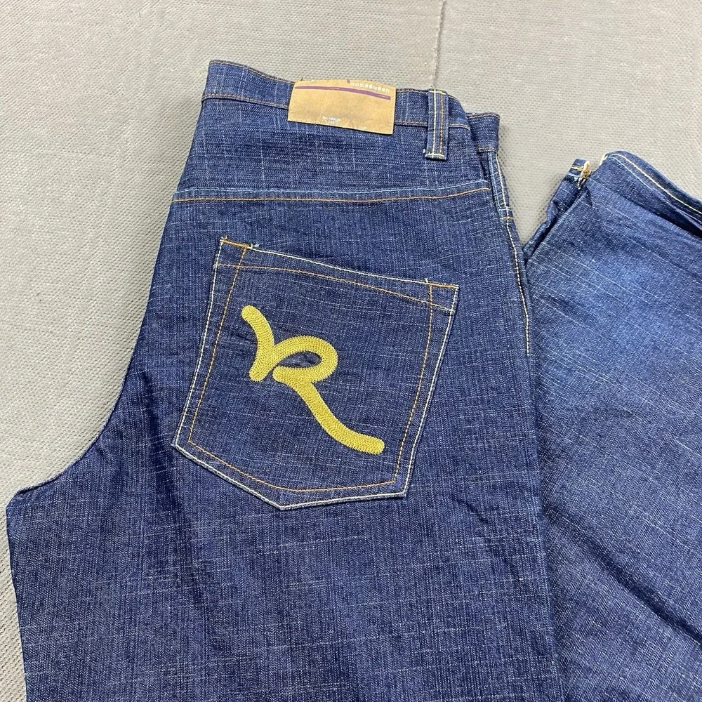 Rocawear Jeans Mens 38 x 34 Baggy Y2K Vintage Denim Blue Wide Leg Skater